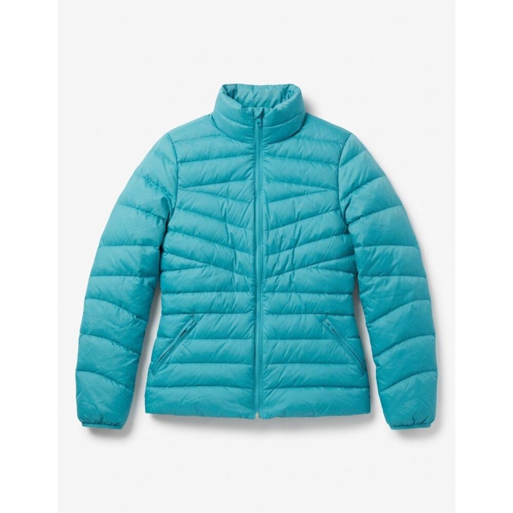 Land's End Women's Packable Turquoise Puffer Jacket Size S